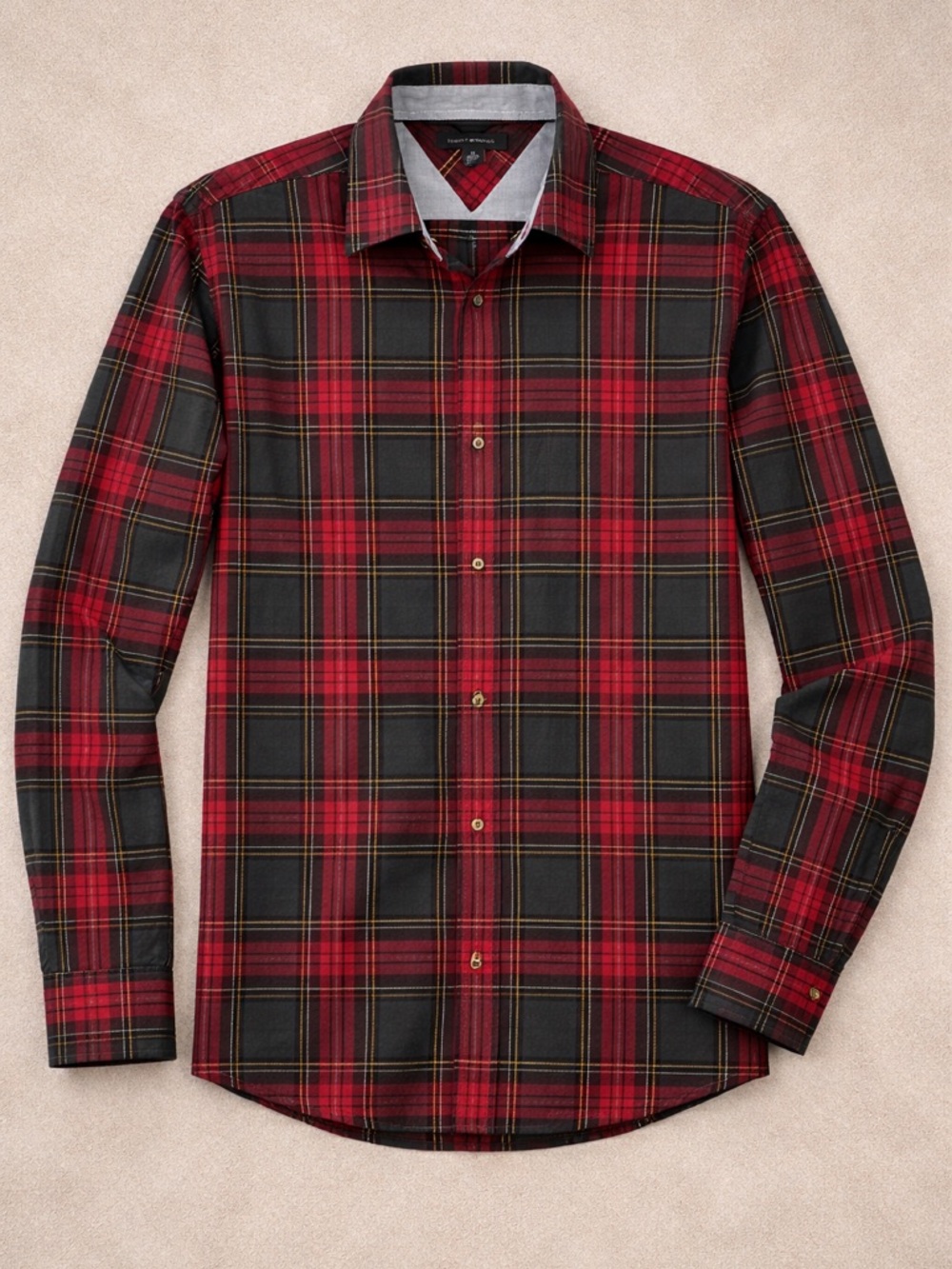 Tommy Hilfiger Red and Black Plaid Shirt